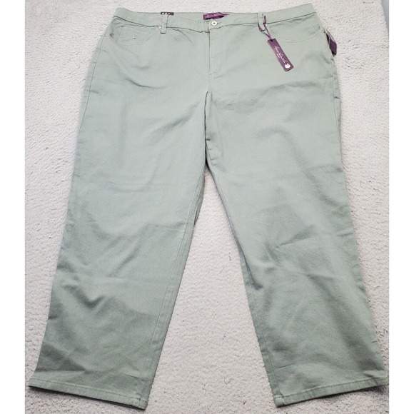 Gloria Vanderbilt Amanda Jeans Women 24W Green Pockets Low Waist Classic Comfort - Picture 1 of 16